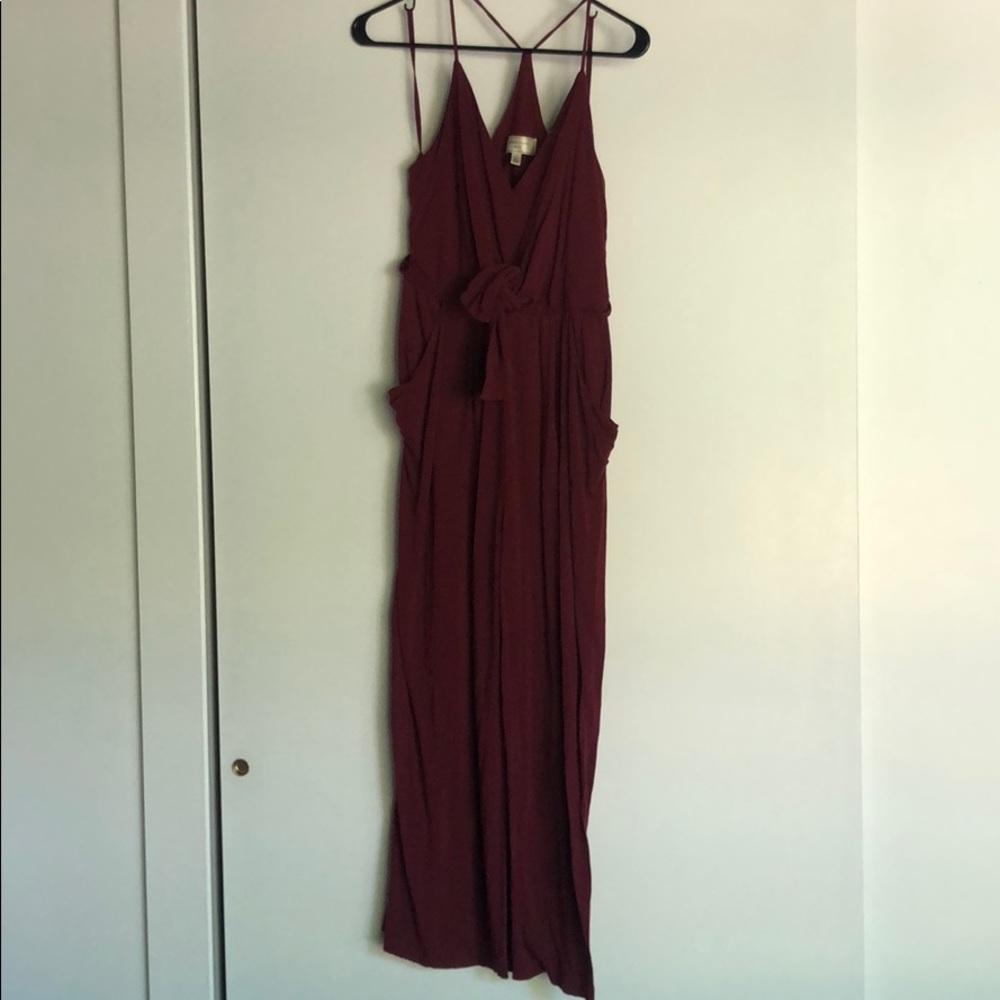 Maroon pant jumpsuit / romper Anthropologie